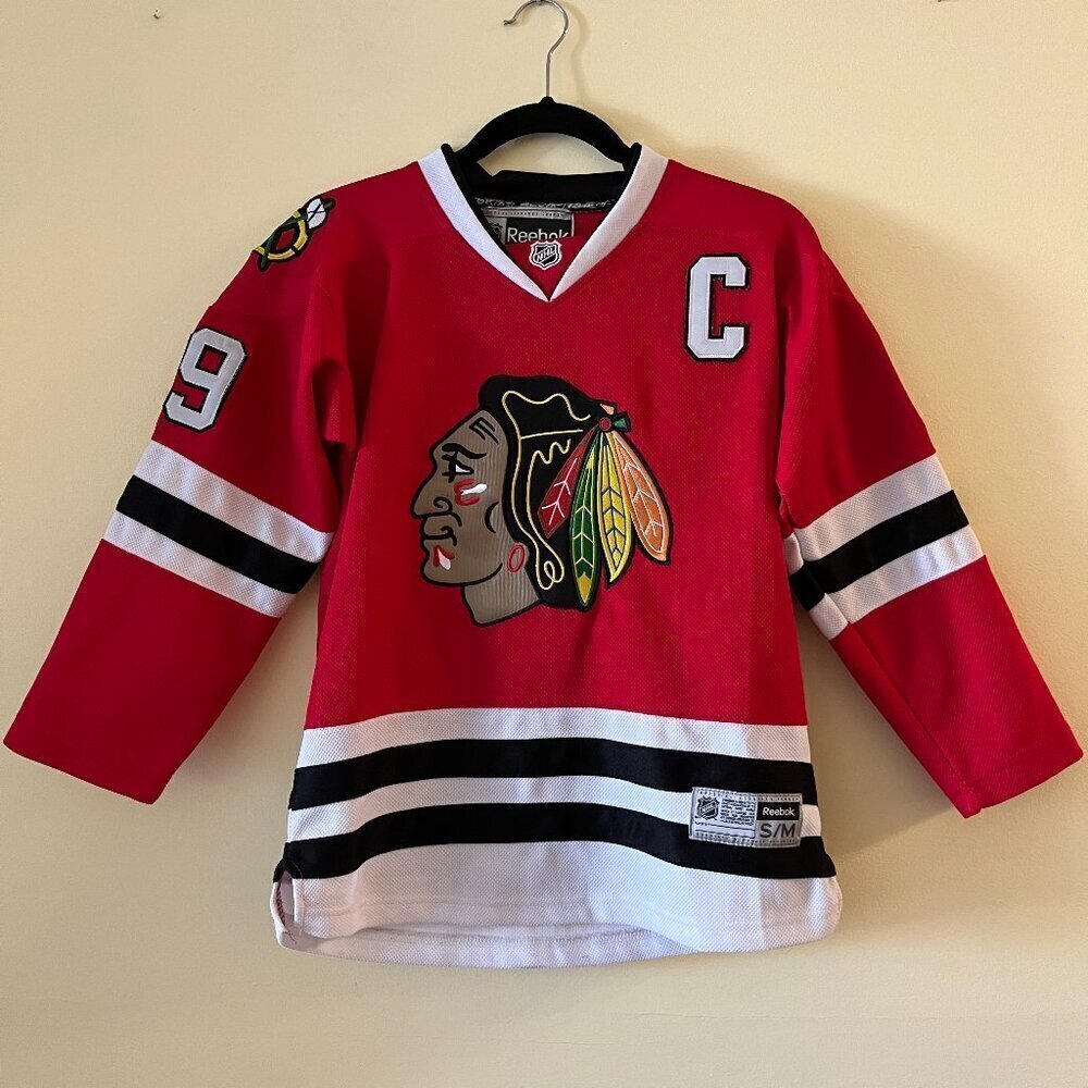 Reebok NHL Chicago Blackhawks Toews Authentic NHL Red Hockey Jersey Youth S/M
